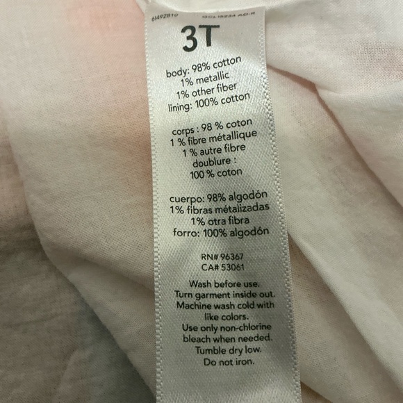 OshKosh B'gosh Peach and White Checkered Dress size 3T - Picture 7 of 7